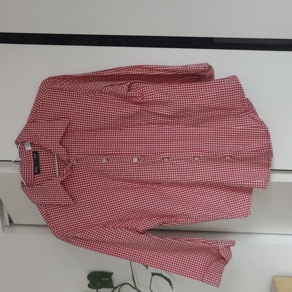 Red and white gingham button down shirt - Picture 1 of 3